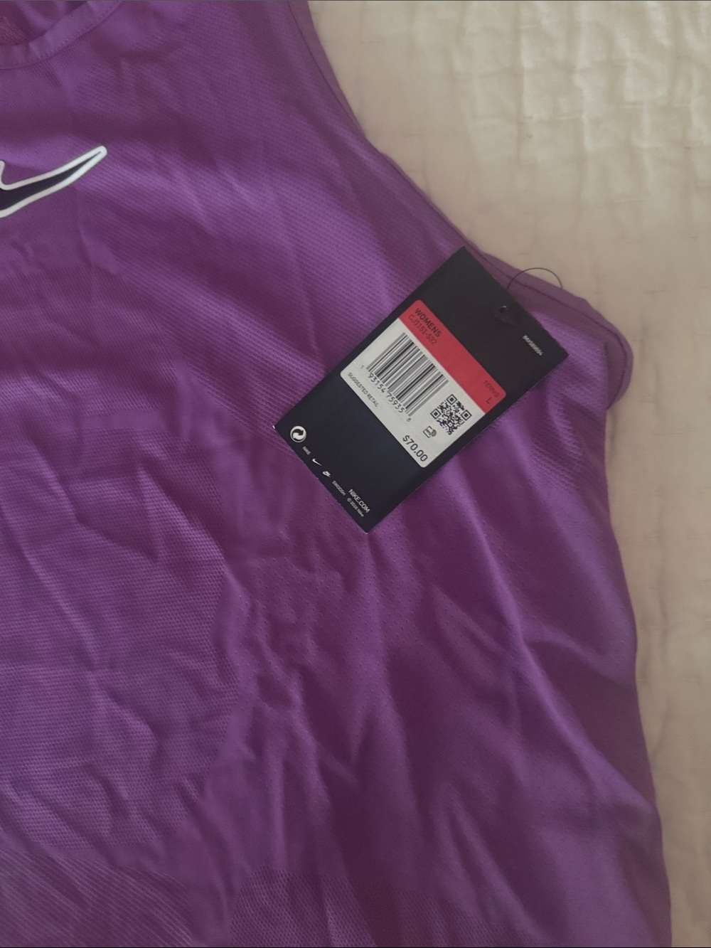 Nike Women's Purple backless Athletic Tank Top - Picture 2 of 4